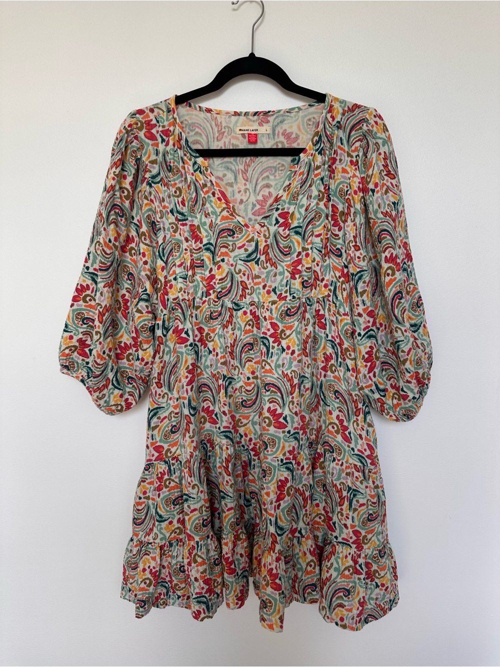 Marine Layer Scarlett Boho Mini Dress size large